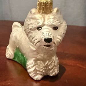 Blown Glass Westie West Highland Terrier Dog Christmas Tree Ornament